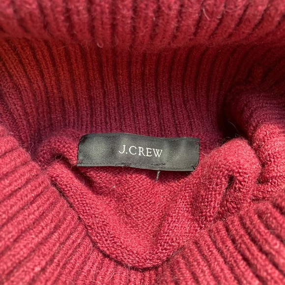 J. Crew Side Slit Supersoft Turtleneck Sweater in Burgundy - Picture 8 of 16
